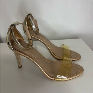 Chic Gold and Yellow Strappy Heels